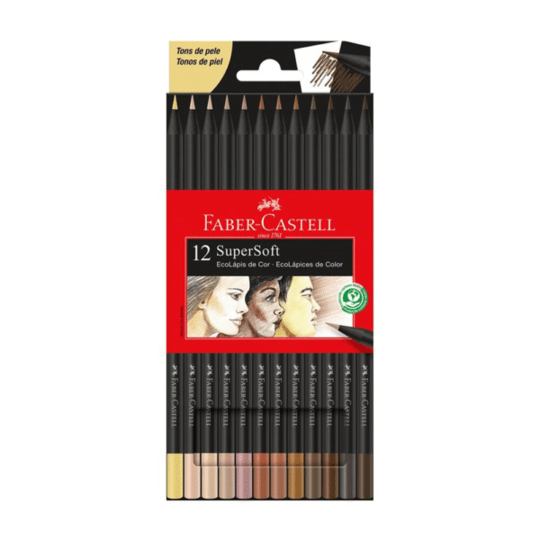 Lápices de color x12 Tonos Piel Faber Castell Supersoft