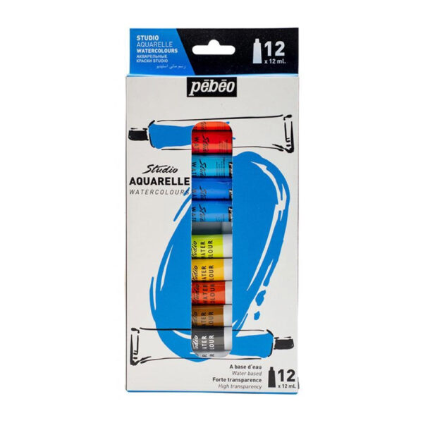 Pebeo Acuarelas en tubo x12 unidades 12 ml