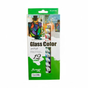 Pintura para vidrio Glass Color Bomega set 12 unidades 12 ml