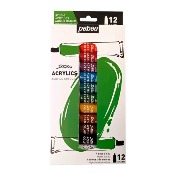 Pebeo Acrilico en tubo x 12 unidades 12 ml