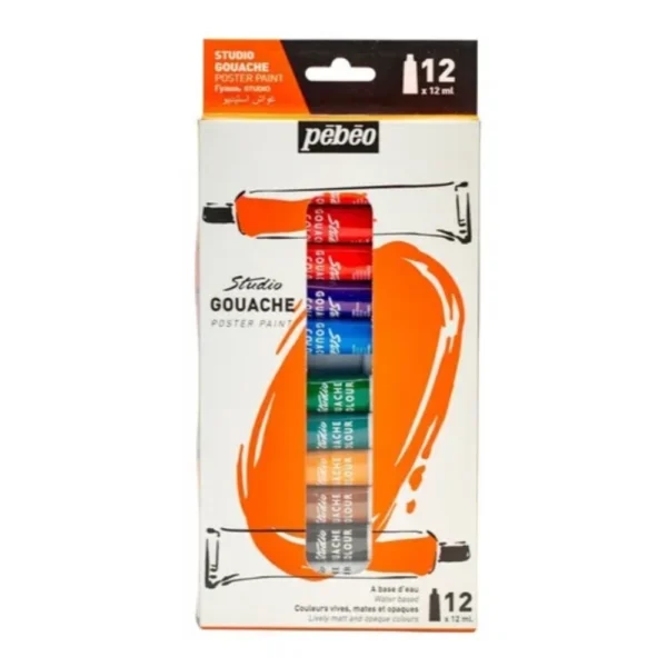 Pebeo Gouche en tubo x 12 unidades 12 ml