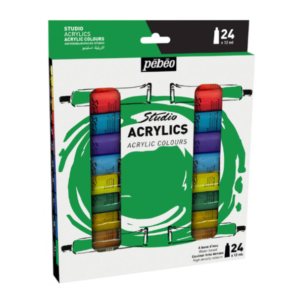 Pebeo Acrilico en tubo x 24 unidades 12 ml
