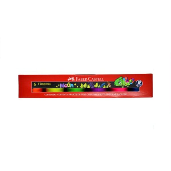 Set Témpera Faber Castell Neón x6 unidades