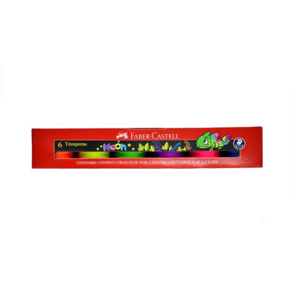 Set Témpera Faber Castell Neón x6 unidades