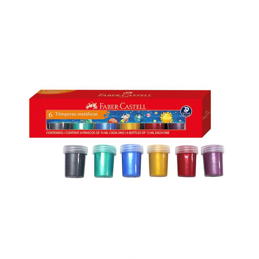 Set Témpera Faber Castell Metélicas x6 unidades - Imagen 2
