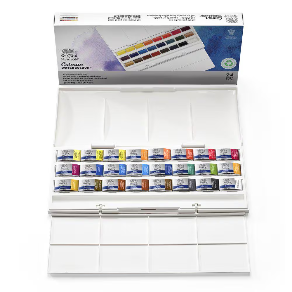 Acuarelas Cotman W&N pastilla Completa x 24 - Imagen 2
