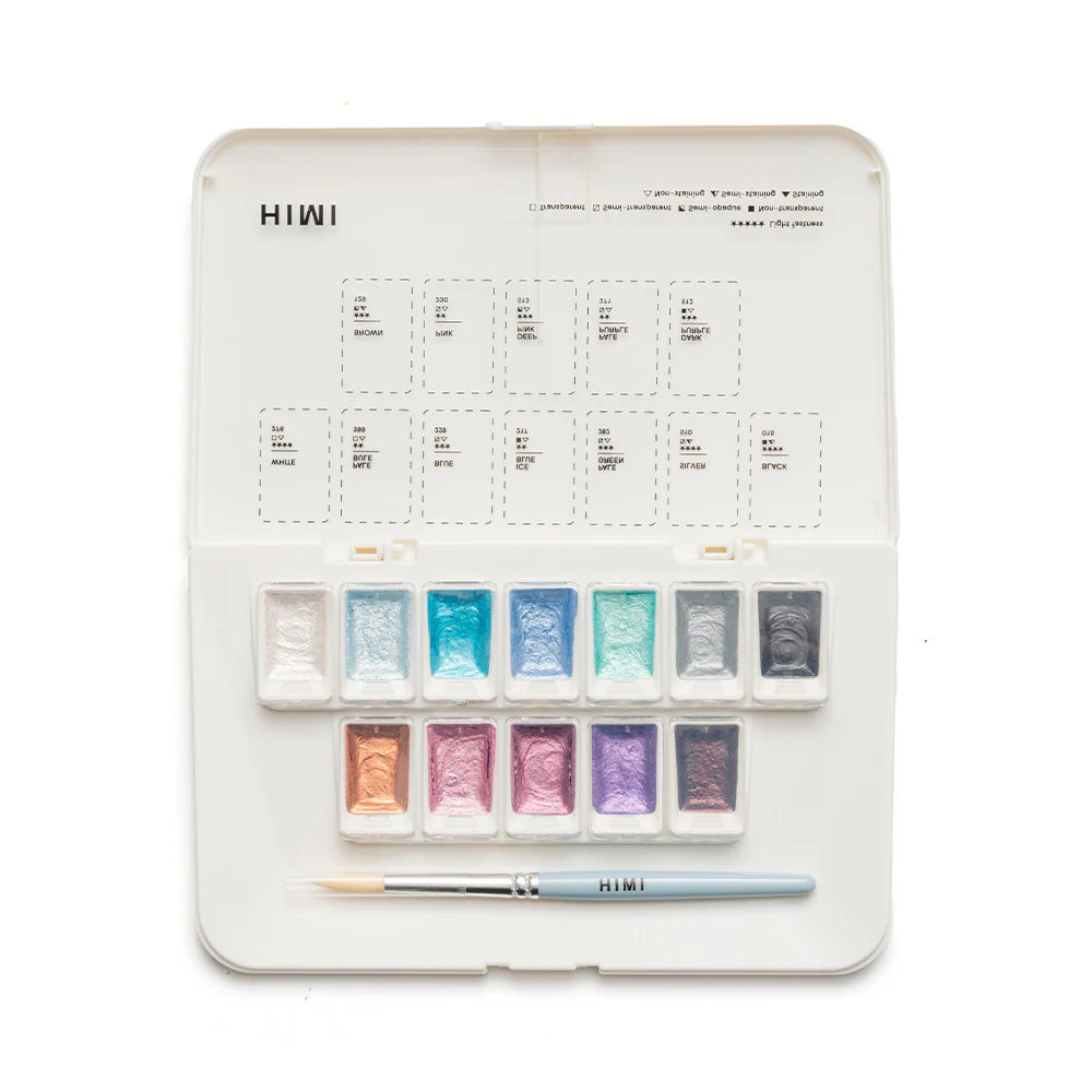 Acuarela Miya-Himi Metalizada Silver X 12 Und - Imagen 3