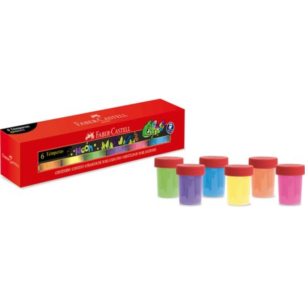 Set Témpera Faber Castell Neón x6 unidades - Imagen 2