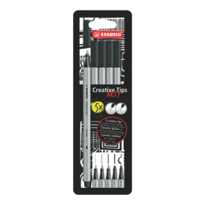 Stabilo Creative Tips Arty Black – Estuche x 5