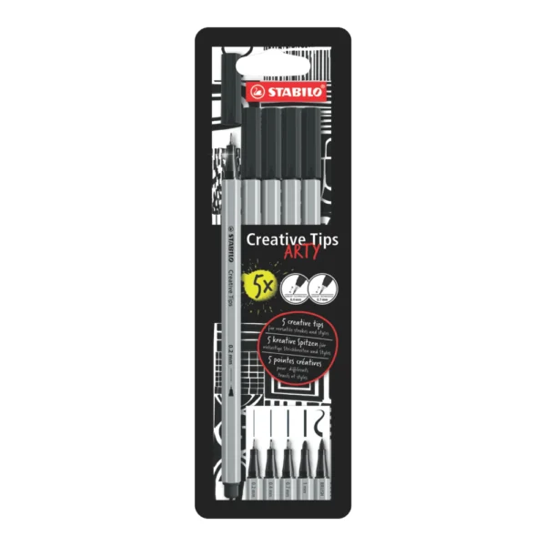 Stabilo Creative Tips Arty Black – Estuche x 5